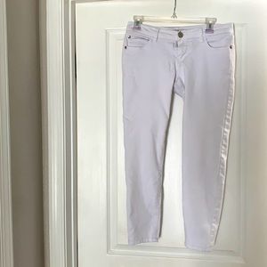 Celebrity pink jeans crop stretchy jeans